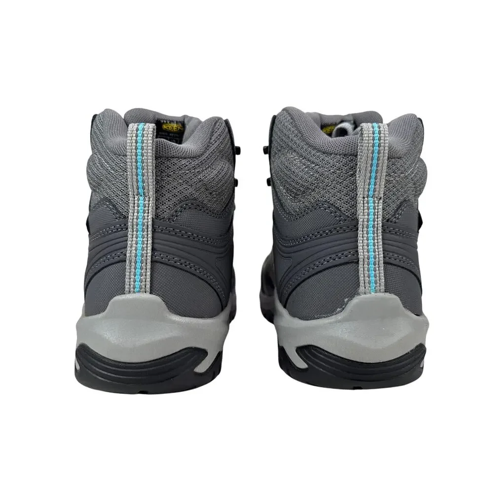 Keen‎ Reno Mid Work Boot Womens 8 Wide Carbon Toe Waterproof Grey Leather